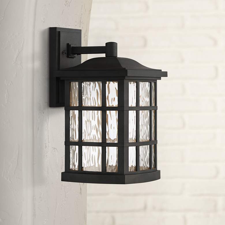 Image 1 Stonington 15 1/2" High Mystic Black LED Outdoor Wall Light