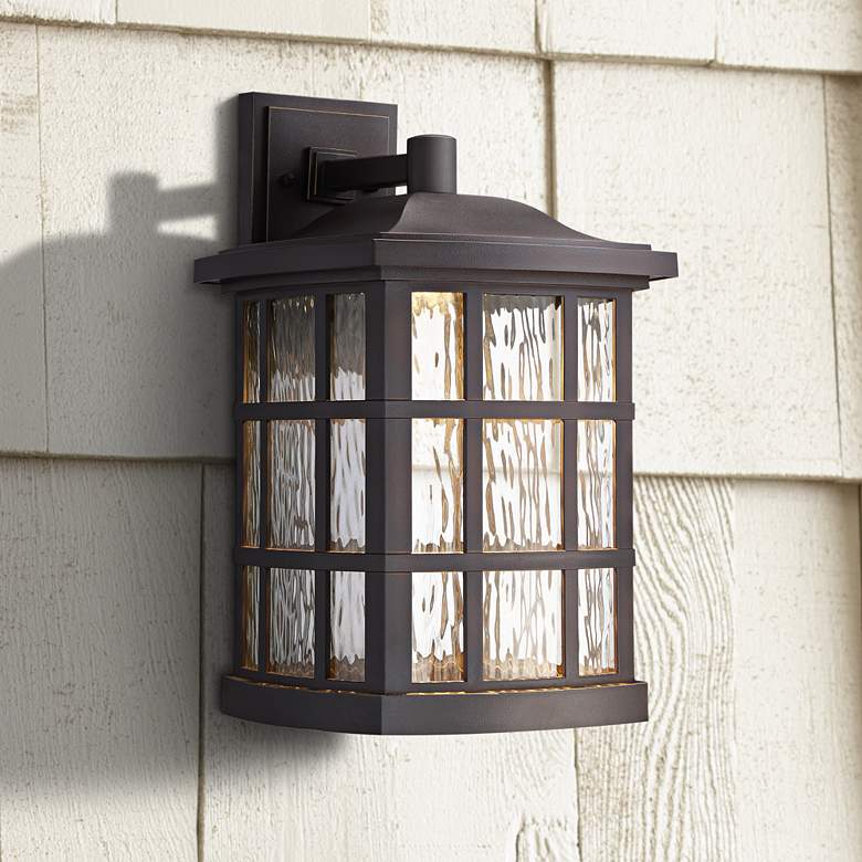 Image 1 Stonington 17 inch High Palladian Bronze LED Outdoor Wall Light