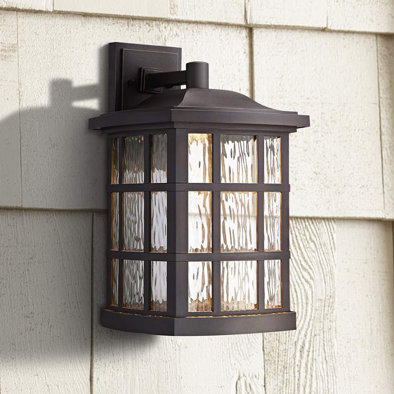 Image 1 Stonington 17" High Palladian Bronze LED Outdoor Wall Light