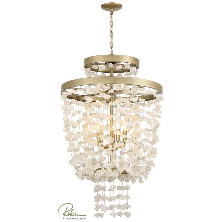 Image 2 Stonybrook 24" Wide Harvest Gold 5-Light Pendant