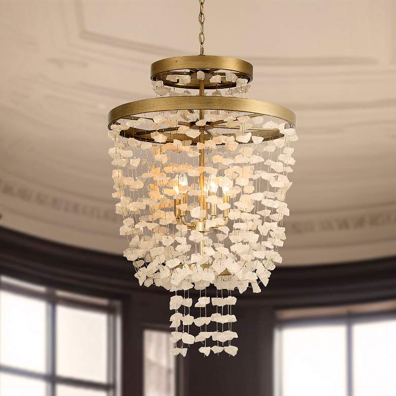 Image 1 Stonybrook 24" Wide Harvest Gold 5-Light Pendant