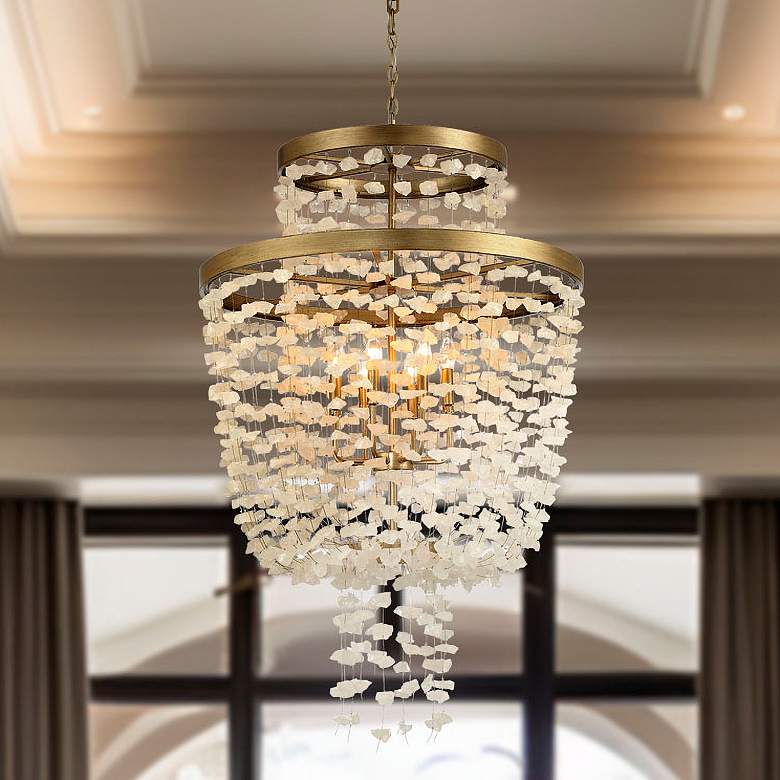 Image 1 Stonybrook 30" Wide Harvest Gold 8-Light Pendant