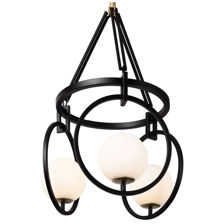 Image 4 Stopwatch 3-Lt Pendant - Matte Black/French Gold more views
