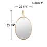 Stopwatch Gold 22" x 33" Oval Wall Mirror
