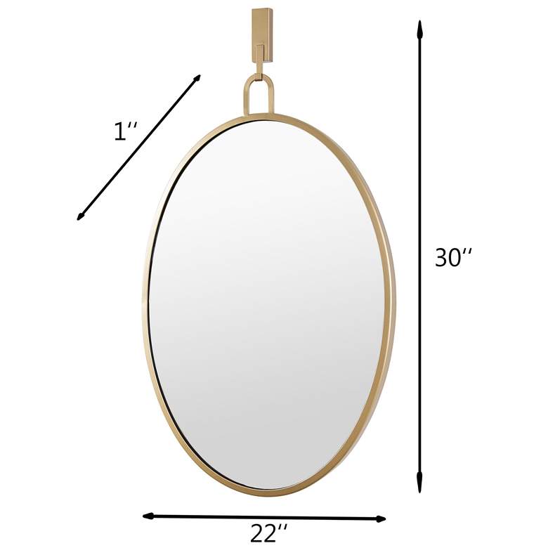Image 7 Stopwatch Gold 22" x 33" Oval Wall Mirror more views