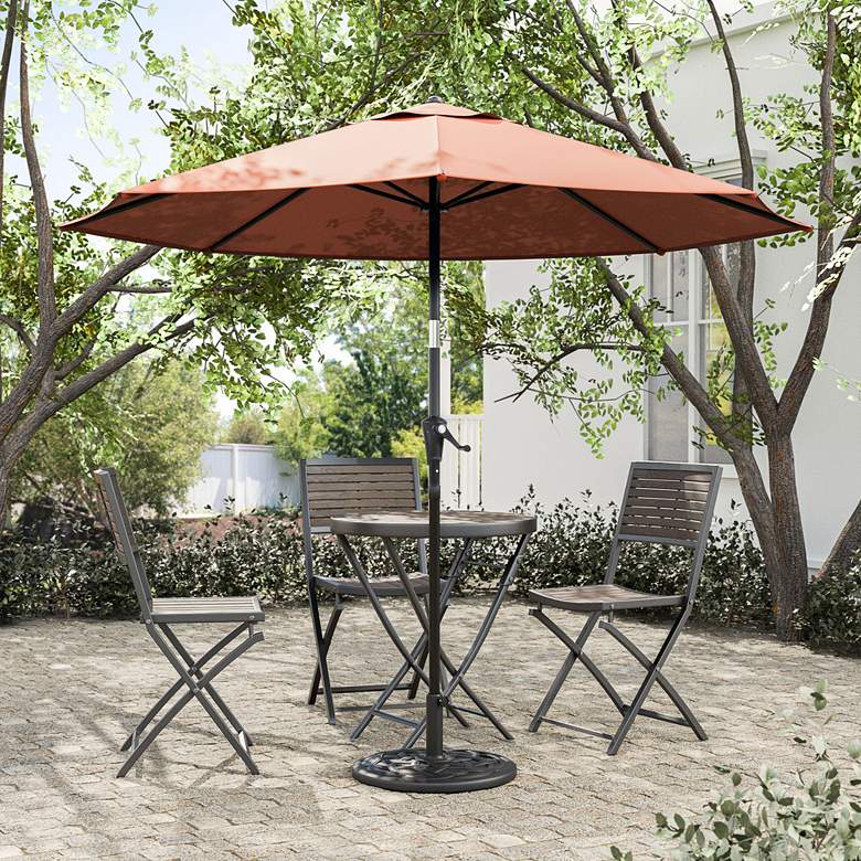 Image 1 Stor 9-Foot Red Market Tilt Patio Umbrella with Carrying Bag