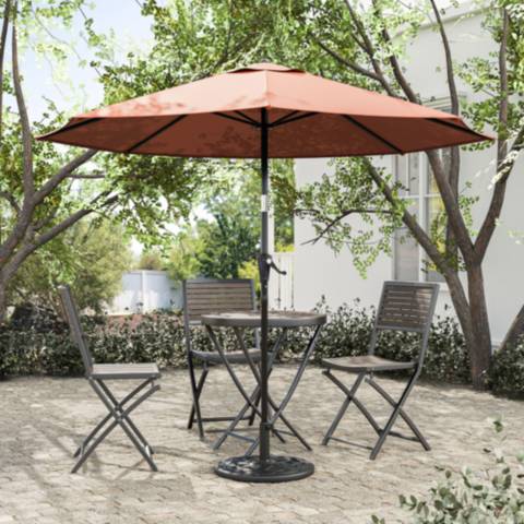 9 red patio umbrella Outdoor with Push Button Tilt & Crank UV Protection Waterproof Market Umbrella for Backyard & Poolside / Single Simply tilt this umbrella using the tilt function to the perfect angle Abble 9' Red Octagon Market