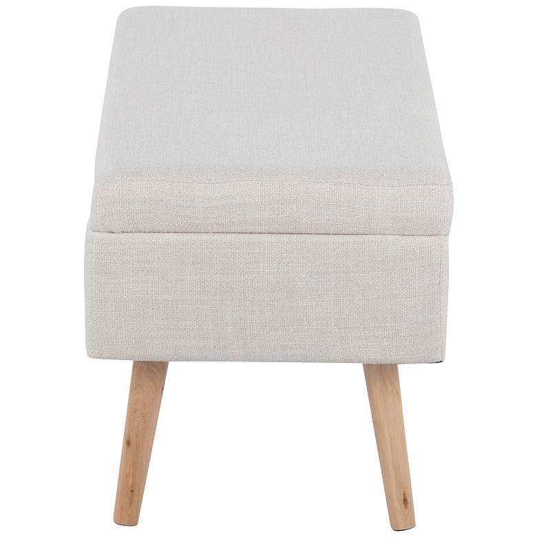 Image 4 Storage Contemporary Bench in Natural Wood and Beige Fabric by LumiSource more views