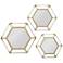 Storer Gold 23 1/2" x 23 1/2" Hexagon Wall Mirrors Set of 3