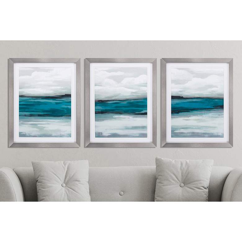 Image 1 Storm Front 30" High 3-Piece Framed Wall Art Print Set