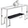 Storm Polished Stainless Steel Glass Top Console Table
