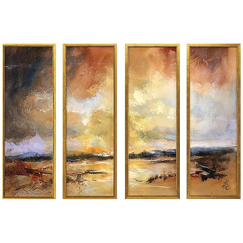 Image 3 Stormy Shores 33" High 4-Piece Giclee Framed Wall Art Set