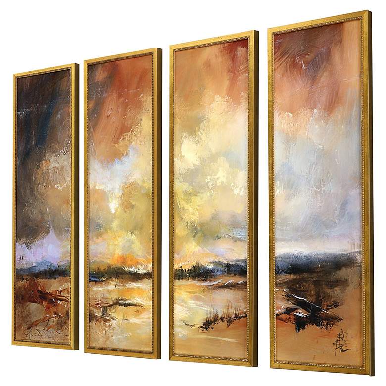 Image 5 Stormy Shores 33" High 4-Piece Giclee Framed Wall Art Set more views