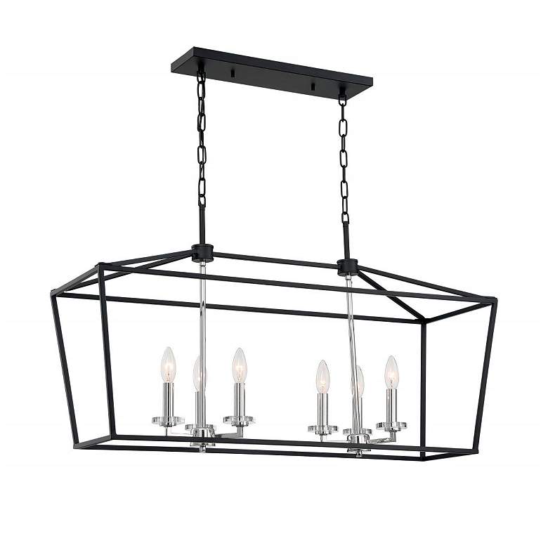 Image 3 Storyteller; 6 Light; Island Pendant Fixture; Matte Black Finish more views