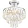 Stott 11" Wide Chrome and Crystal 3-Light Ceiling Light