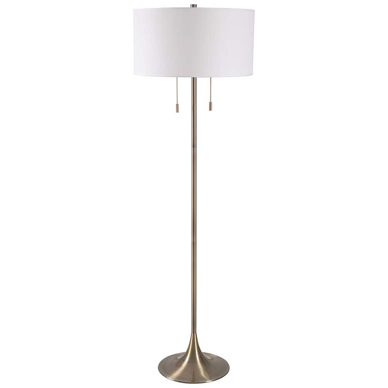 Image 2 Stowe 61" High Antique Brass Floor Lamp more views