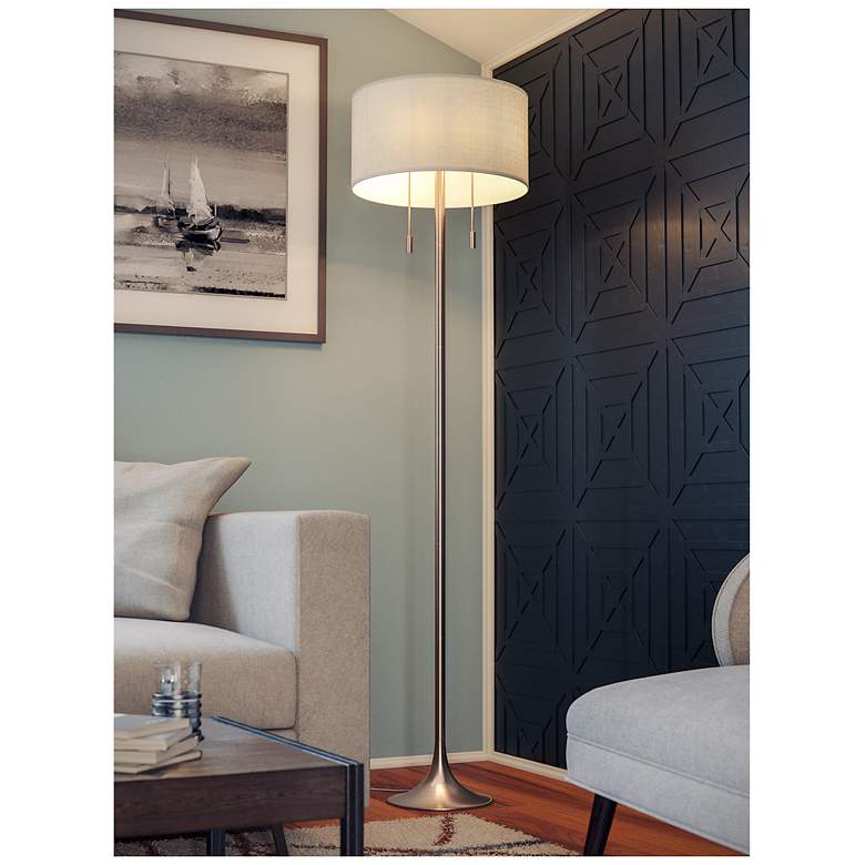 Image 5 Stowe 61" High Antique Brass Floor Lamp more views