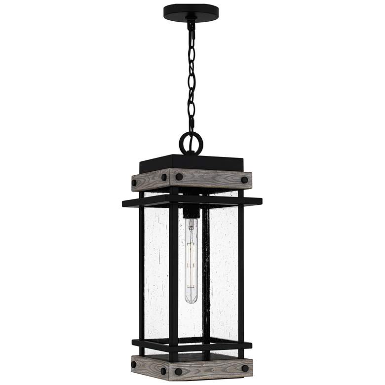 Image 1 Strader 1-Light Matte Black Outdoor Hanging Lantern