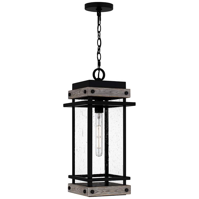 Image 1 Strader 1-Light Matte Black Outdoor Hanging Lantern