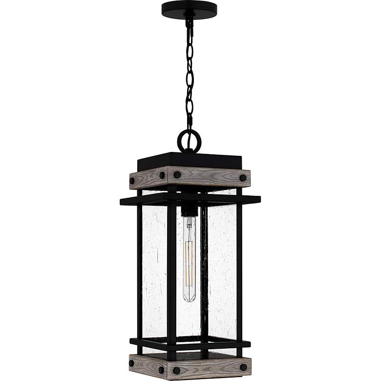 Image 2 Strader 1-Light Matte Black Outdoor Hanging Lantern more views