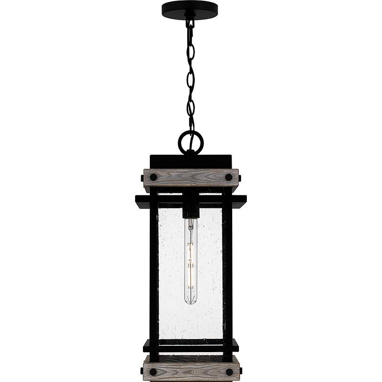 Image 3 Strader 1-Light Matte Black Outdoor Hanging Lantern more views