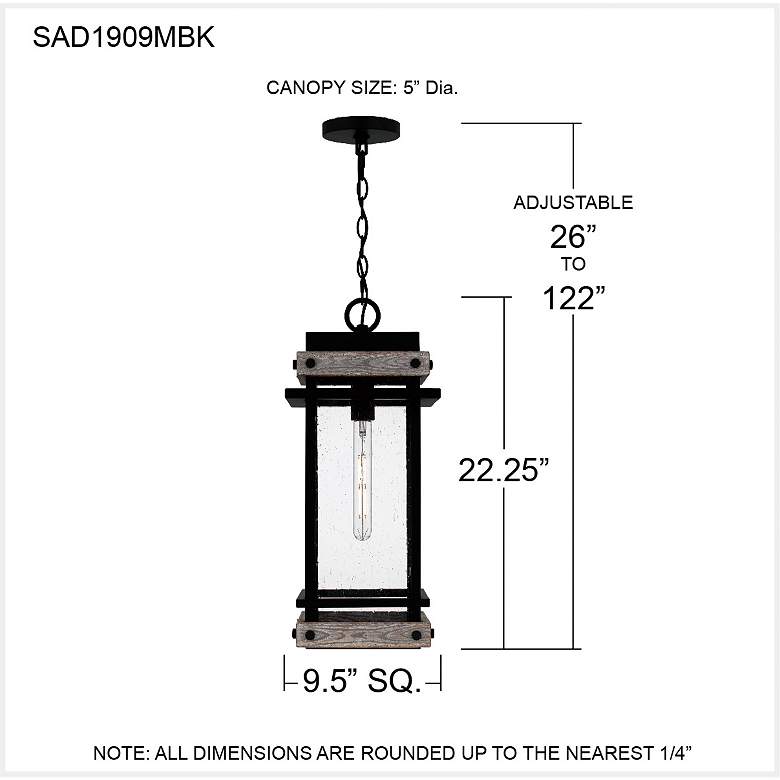 Image 7 Strader 1-Light Matte Black Outdoor Hanging Lantern more views