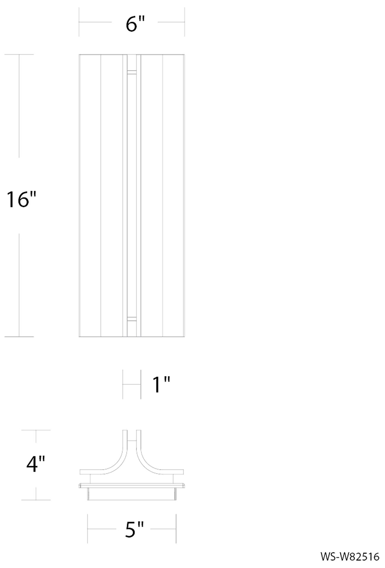 Image 5 Strait 16"H x 6"W 1-Light Outdoor Wall Light in Black more views