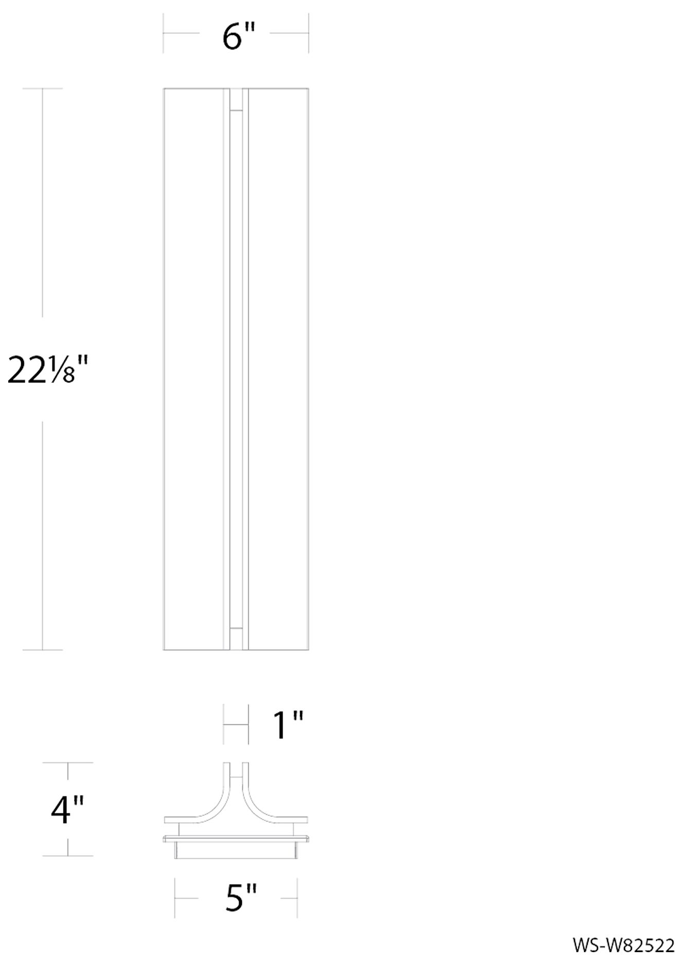 Image 5 Strait 22"H x 6"W 1-Light Outdoor Wall Light in Black more views