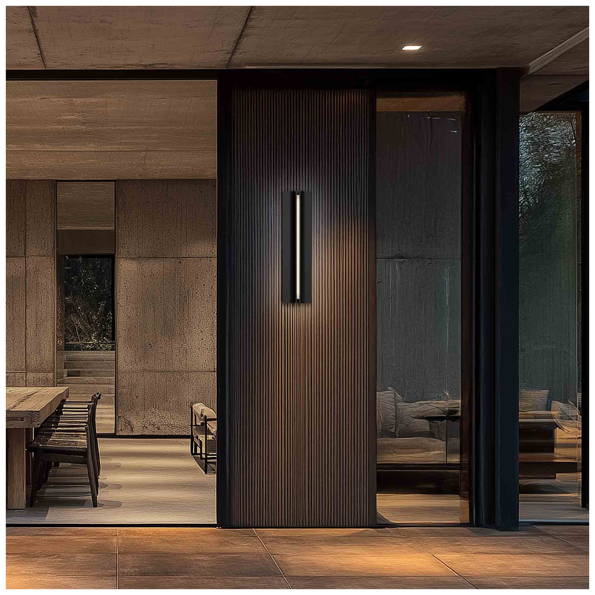 Image 6 Strait 22"H x 6"W 1-Light Outdoor Wall Light in Black more views