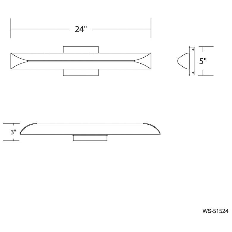 Image 3 Straitaway 2.75"H x 24"W 1-Light Bath Vanity & Wall Light in Brushed Nickel more views