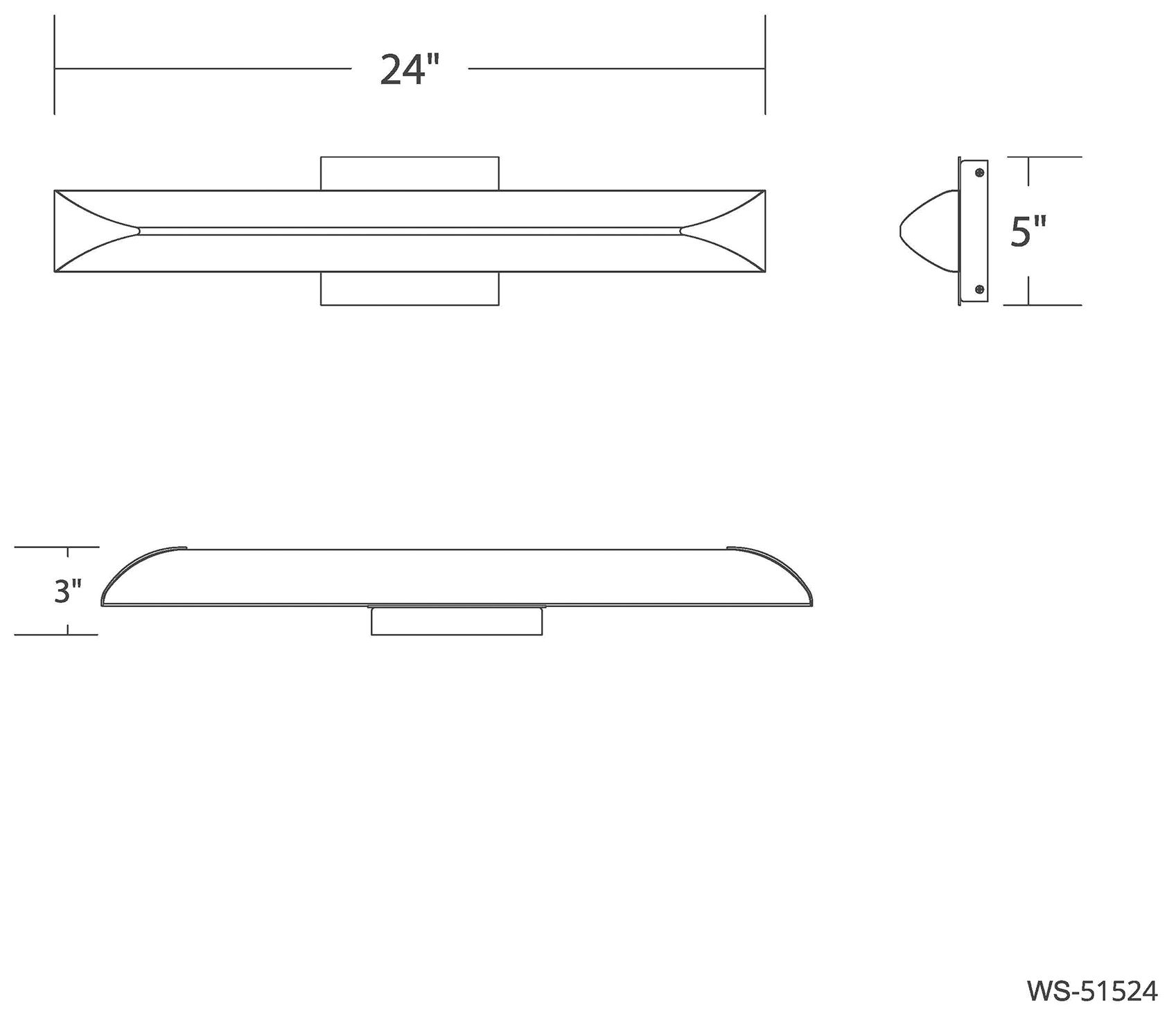 Image 3 Straitaway 2.75"H x 24"W 1-Light Bath Vanity & Wall Light in more views