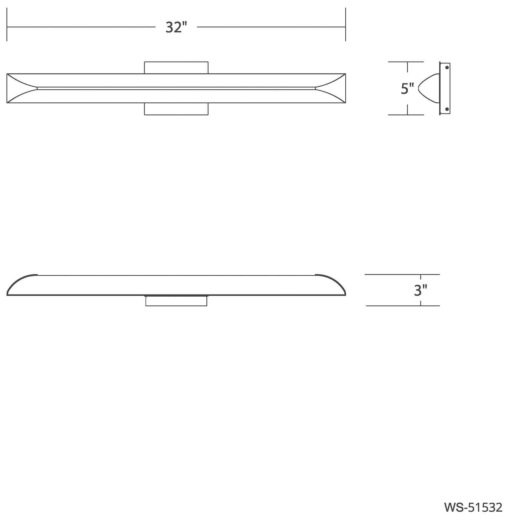 Image 3 Straitaway 2.75"H x 32"W 1-Light Bath Vanity & Wall Light in more views