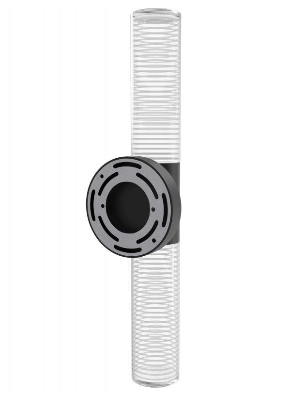 Image 3 Strand 19"H LED Wall Sconce in Black/Laser-Cut Spiral Crystals more views