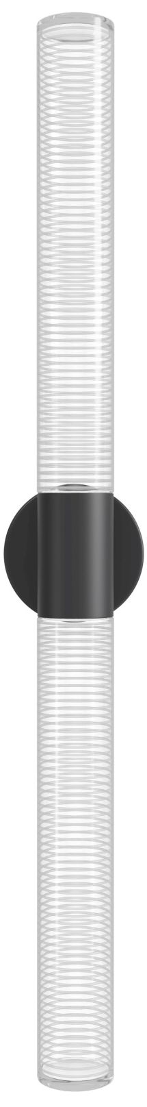 Strand 34"H LED Wall Sconce in Black/Laser-Cut Spiral Crystals