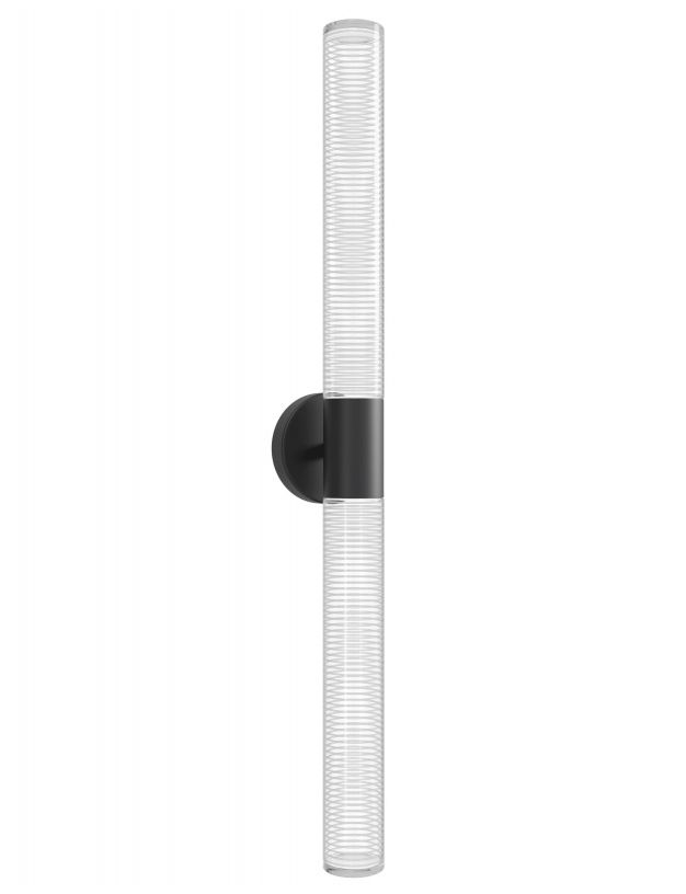 Image 2 Strand 34"H LED Wall Sconce in Black/Laser-Cut Spiral Crystals more views