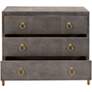Strand 35" Wide Gray Faux Shagreen 3-Drawer Nightstand