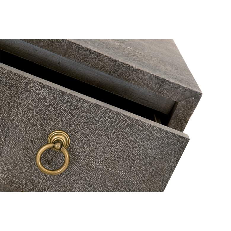 Image 5 Strand 35" Wide Gray Faux Shagreen 3-Drawer Nightstand more views