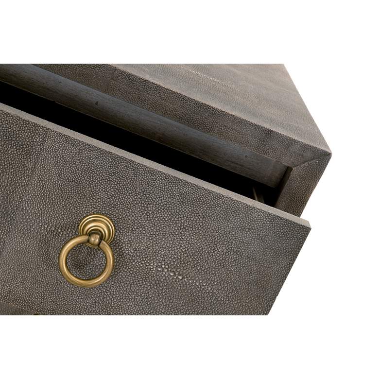 Image 5 Strand 35" Wide Gray Faux Shagreen 3-Drawer Nightstands Seet of 2 more views