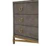 6_Strand 35" Wide Gray Faux Shagreen 3-Drawer Nightstands Seet of 2 more views