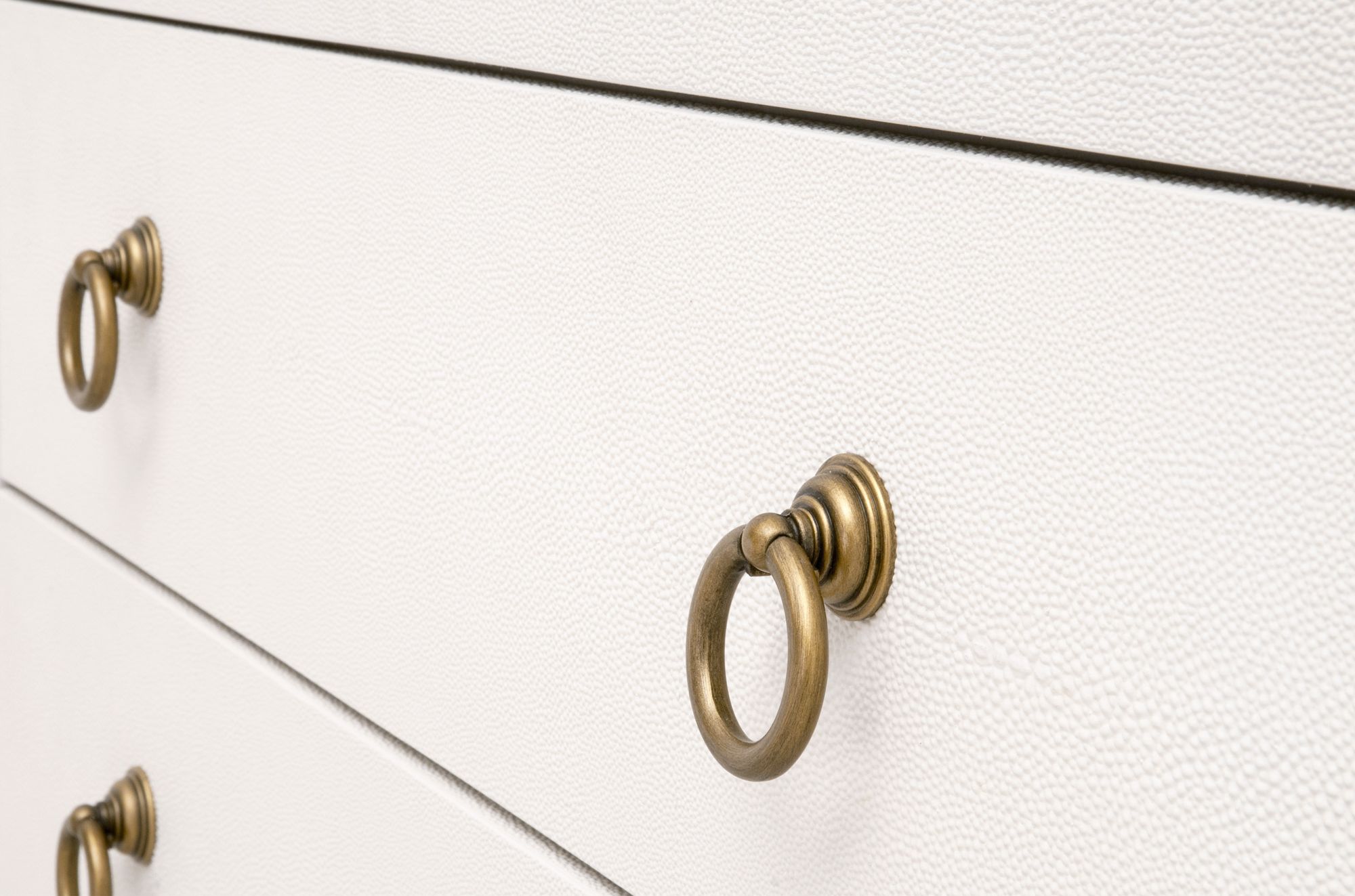 Image 7 Strand 35" Wide Pearl Faux Shagreen 3-Drawer Nightstand more views