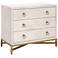 Strand 35" Wide White Faux Shagreen 3-Drawer Nightstand