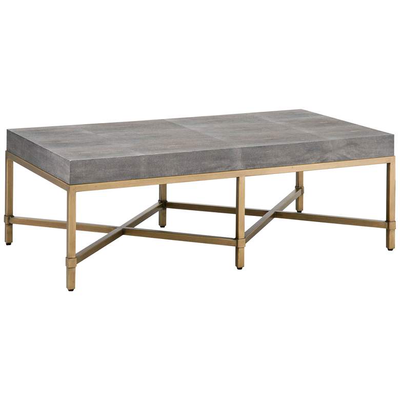 Image 1 Strand 50 inch Wide Gray Faux Shagreen Coffee Table