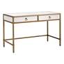 3_Strand Shagreen Desk, Pearl Shagreen, Brushed Gold more views