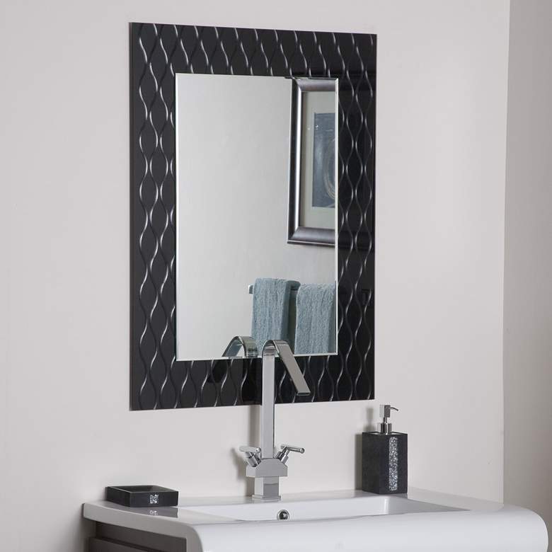 Image 1 Strands Black 23 1/2 inch x 31 1/2 inch Frameless Wall Mirror