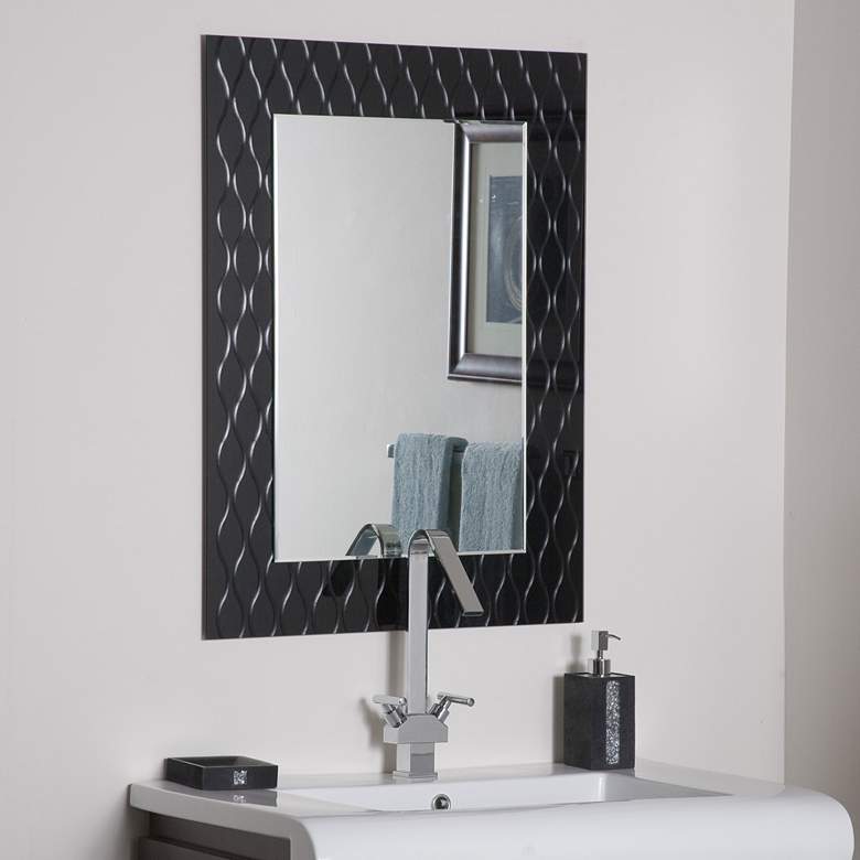 Image 1 Strands Black 23 1/2" x 31 1/2" Frameless Wall Mirror