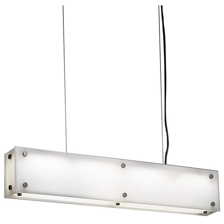 Image 1 Strata 24"W Dark Iron and Opal Acrylic Linear Suspension LED