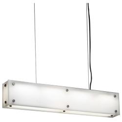 Strata 24&quot;W Dark Iron and Opal Acrylic Linear Suspension LED