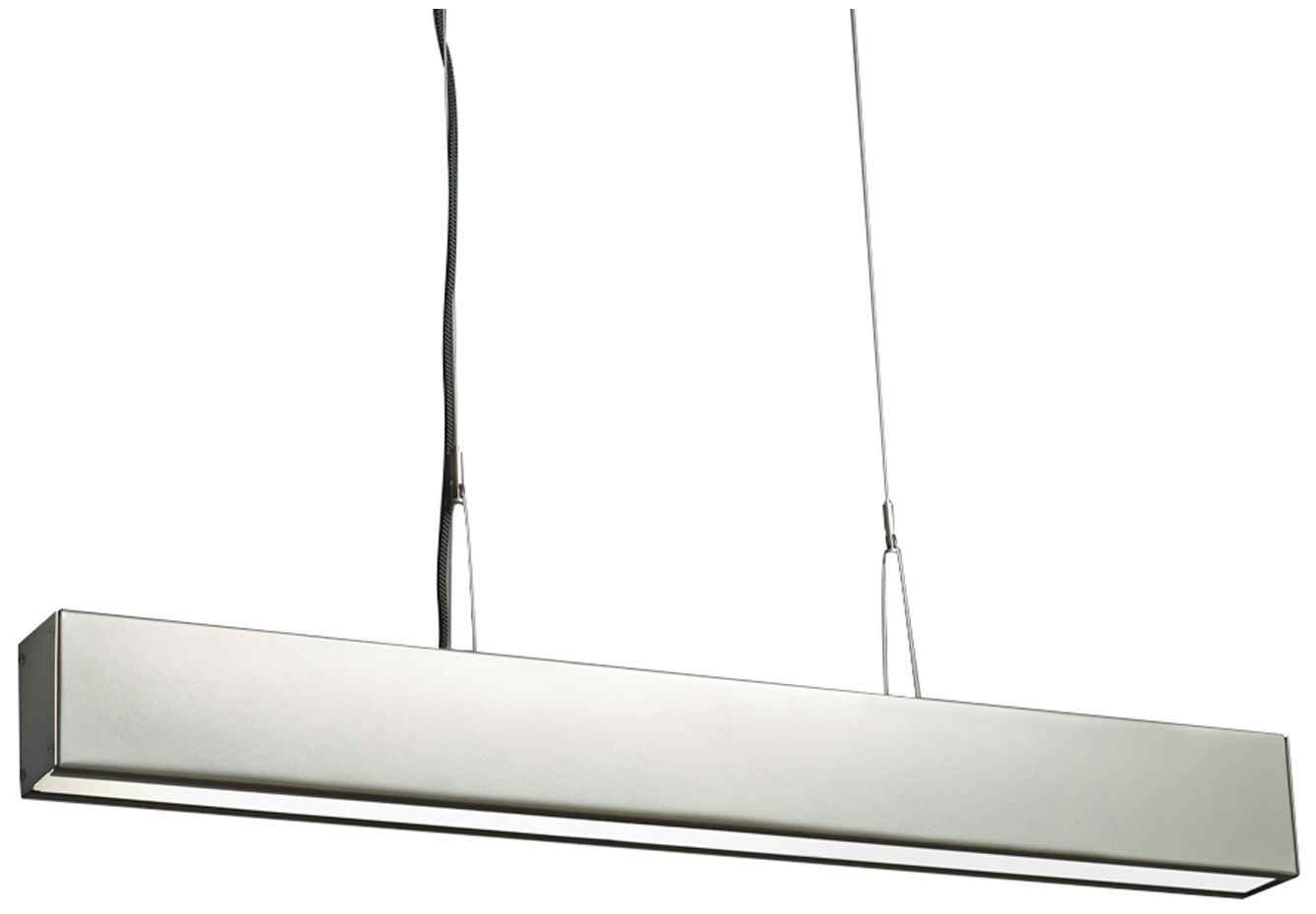 Strata 36" Long Satin Pewter|Opal Acrylic Linear Suspension 0-10V LED