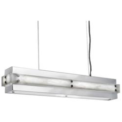Strata 36&quot;W Chrome and White Swirl LED Linear Suspension