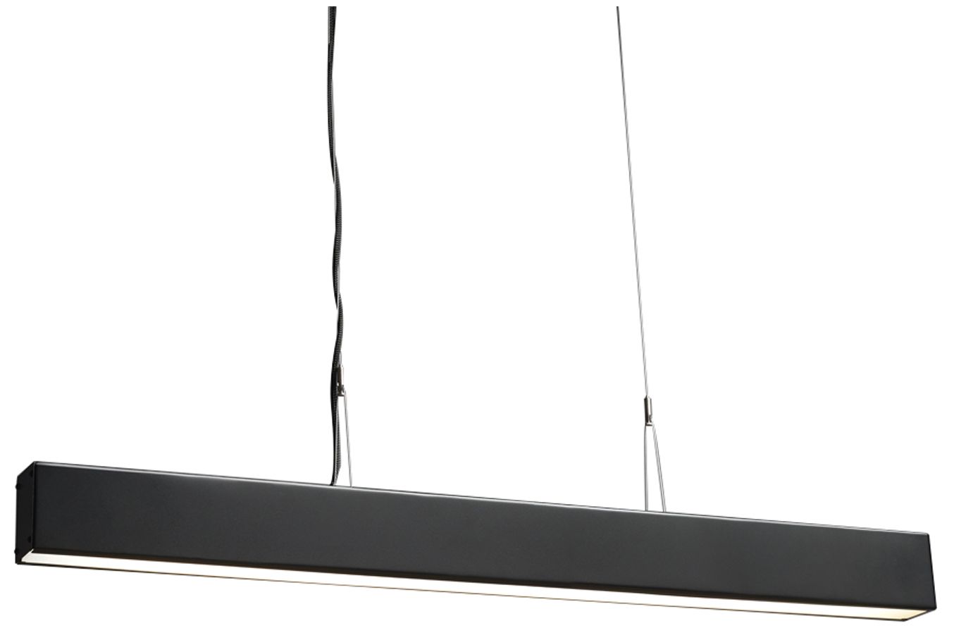 Strata 48" Long Black|Opal Acrylic Linear Suspension 0-10V LED